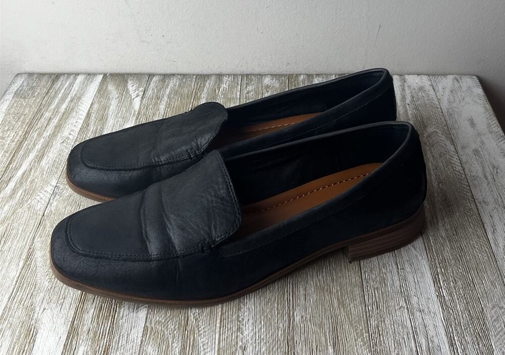 Lucky Brand Canyen Black Leather Loafer Womens Shoe Size 11 Classic Preppy